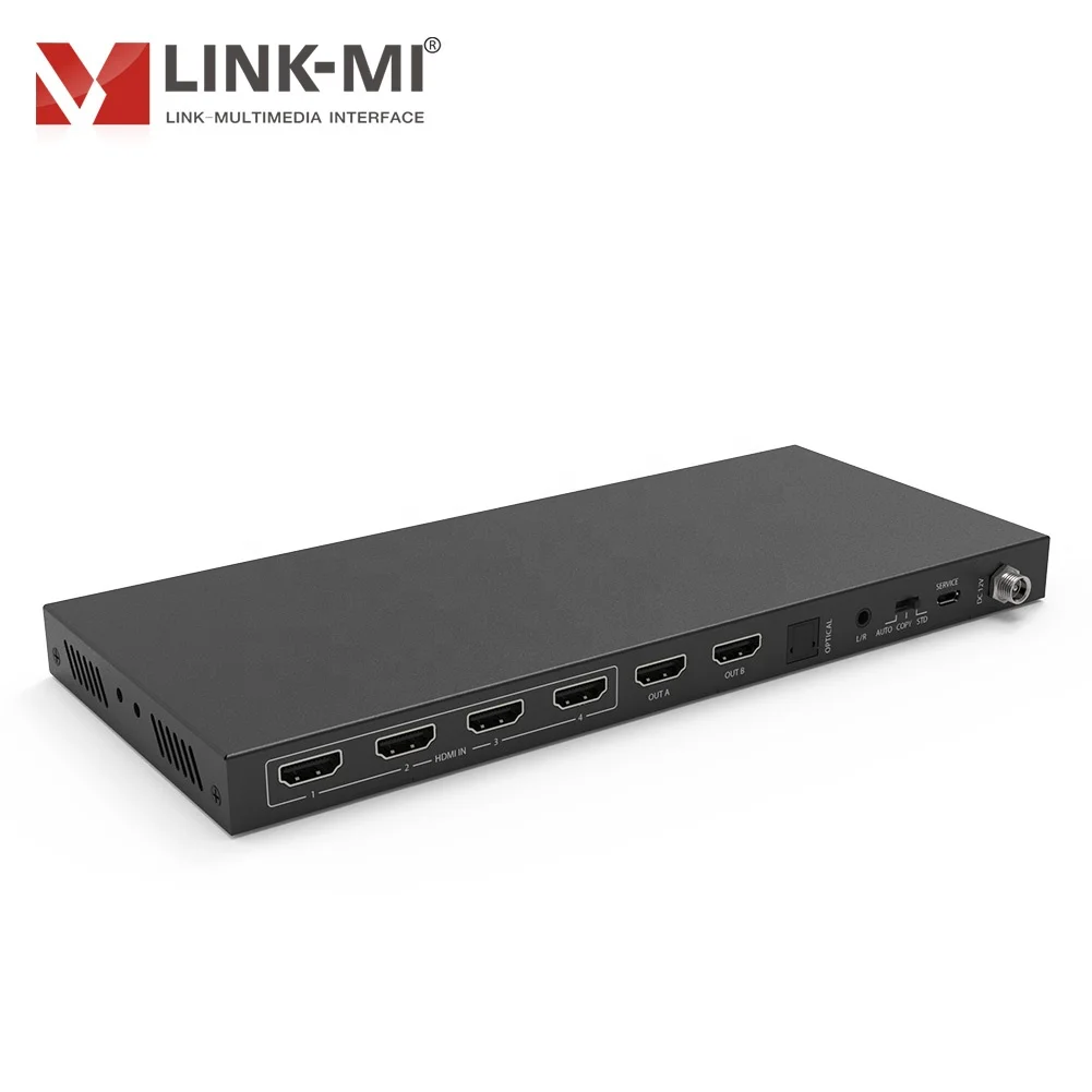 LINK-MI 4 в 2 Выход HDMI матричный коммутатор с аудио экстракт/уменьшить размер/дуги/Иди 4K2K @ 60 Гц YCbCr 4:4:4 HDCP2.2/1 и DVI 1