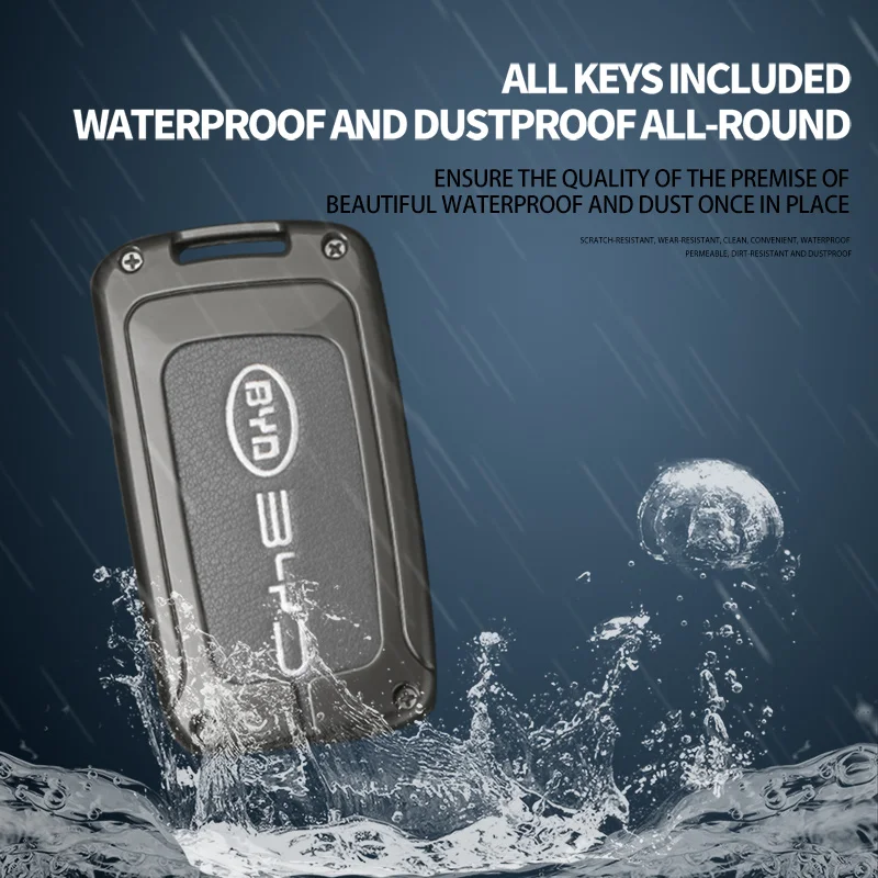Leather Alloy Car Remote Key Case Cover Protect Shell For BYD F3 F0 L3 G3 S6 E6 M6 S7 Keychain Auto Accessories