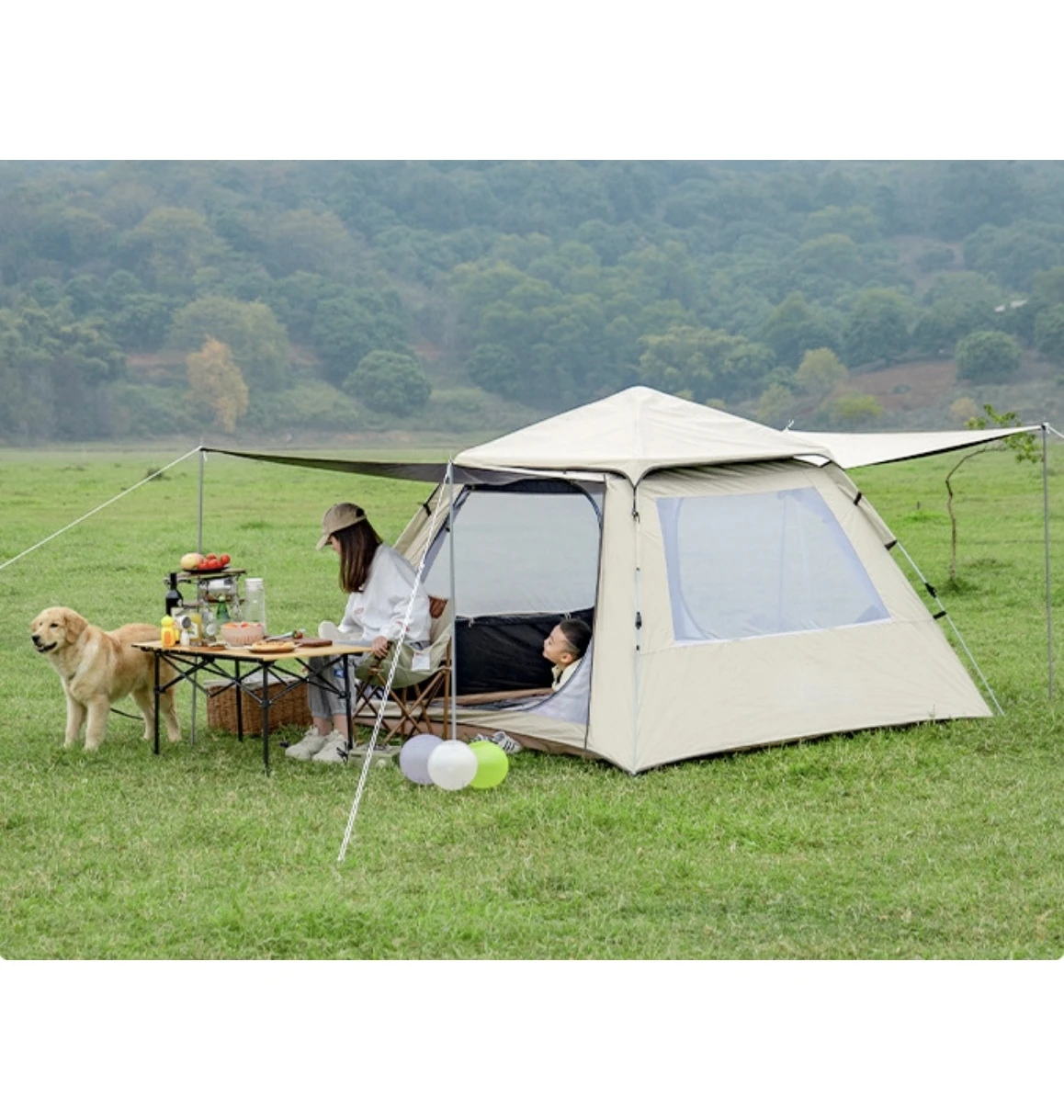 China Custom Made Black Rubberized Tent Quick Deploy Outdoor Shelter Camping And Weather Protection