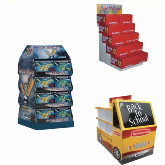 Popular Supermarket floor cardboard display  food product stand store corrugated cardboard display stand