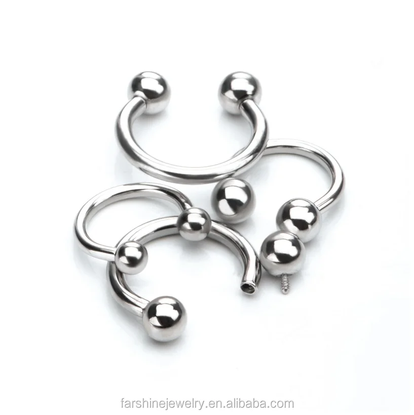 Customization ASTM F136 Titanium Internally Threaded Septum Clicker Horseshoe Circular Barbell Nose Jewelry Piercing Wholesale