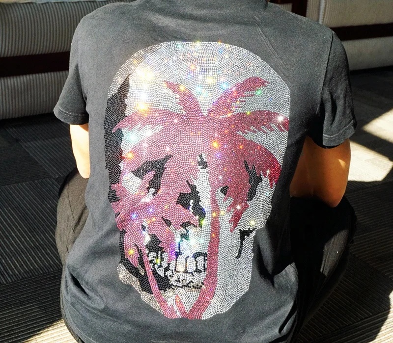 custom design printed tshirt top quality skull