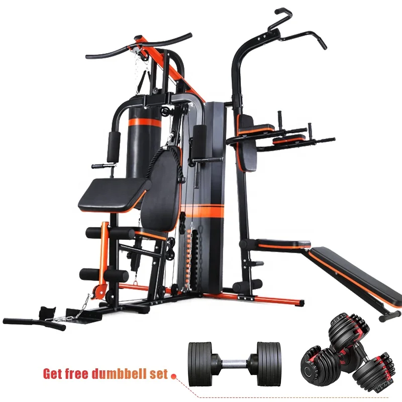 SD-705A   Promotion products home fitness equipment 3 stations multi gym with adjustable dumbbell