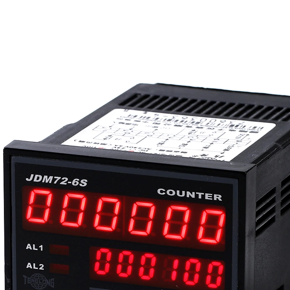 72*72mm LED Display 6 Digit Digital Intelligent Length Counter Meter