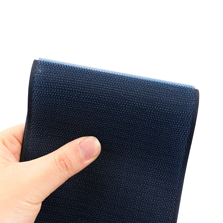 Factory Nylon Mixed Black Unnapped Elastic Hook And Loop Tape Roll With Low Price velcro hook and loop fasteners