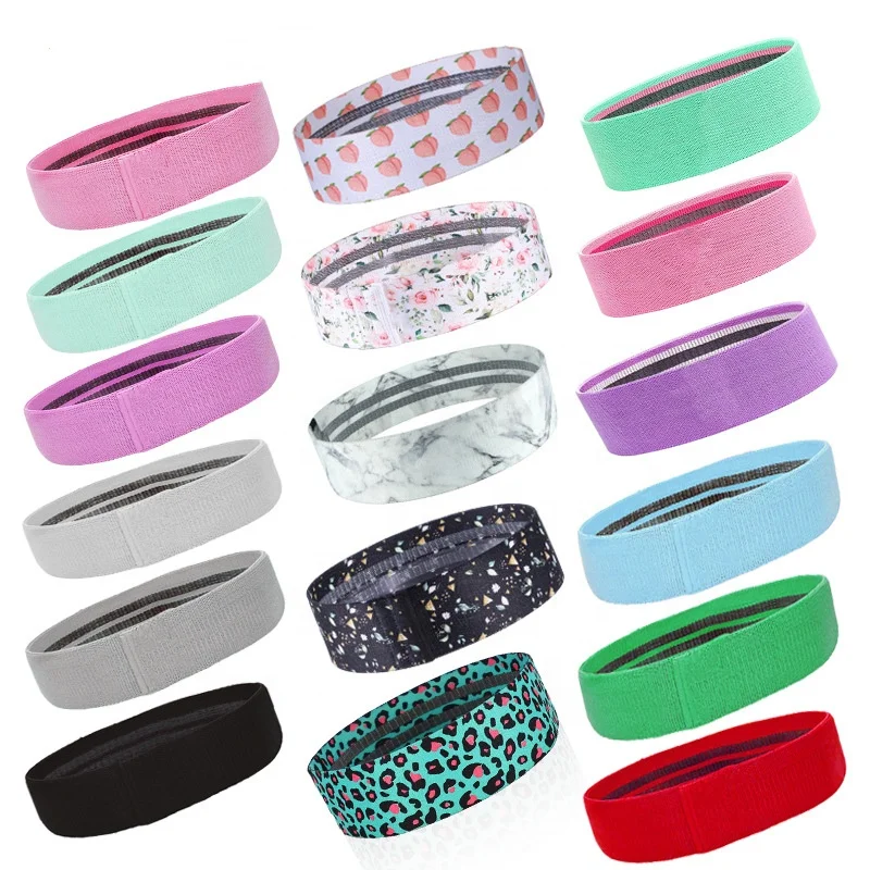 Anti-Slip Fabric Yoga Stretch Bands 3 Levels Resistance Bands Set - Booty & Legs Workout Exercise Bands for Women/Men