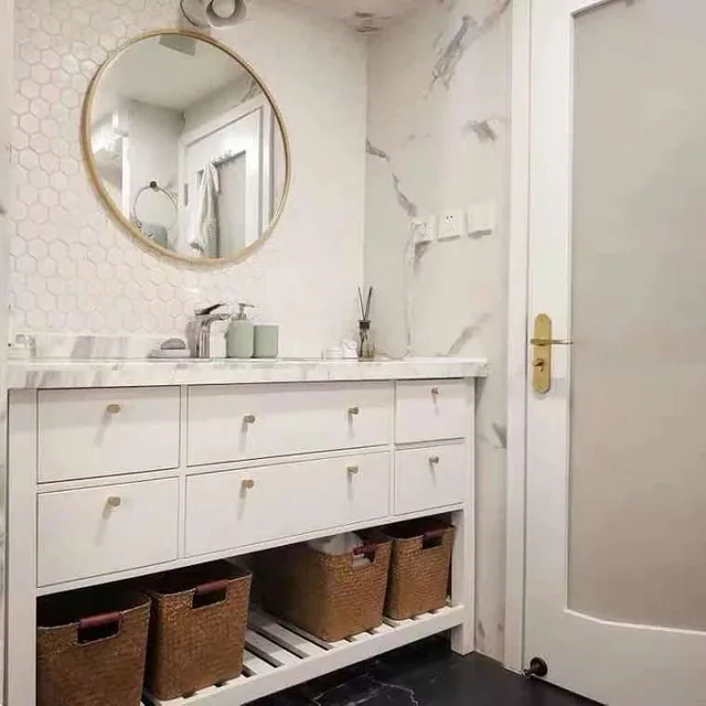 HZ  Bathroom furniture Waterproof board   Modern style Simple design  customized Vanity cabinet