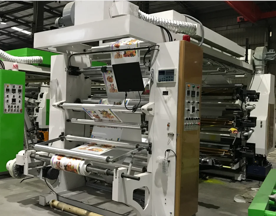 High quality 6 colour flexo printing machine Plastic Film New 2 Color Flexo Flexographic Printing Printers