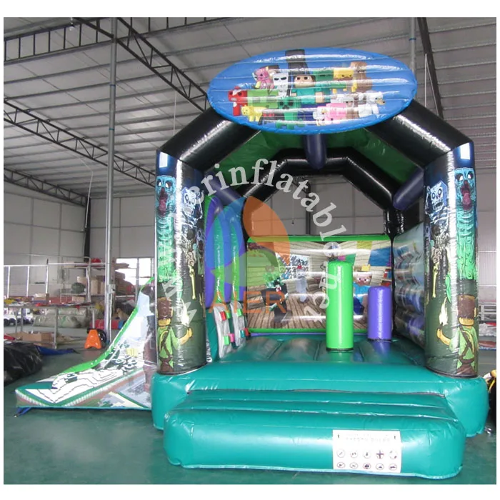 Hot sale inflatable Minecraft bounce house party rental inflatable cartoon bouncy castle