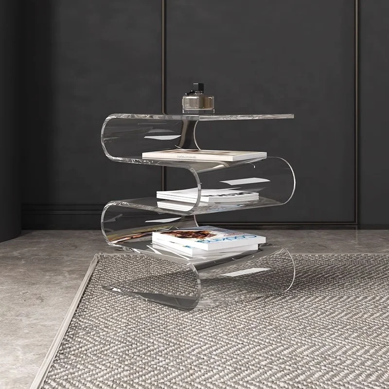 Nordic special-shaped light luxury acrylic table bedside table acrylic side table modern for sofa