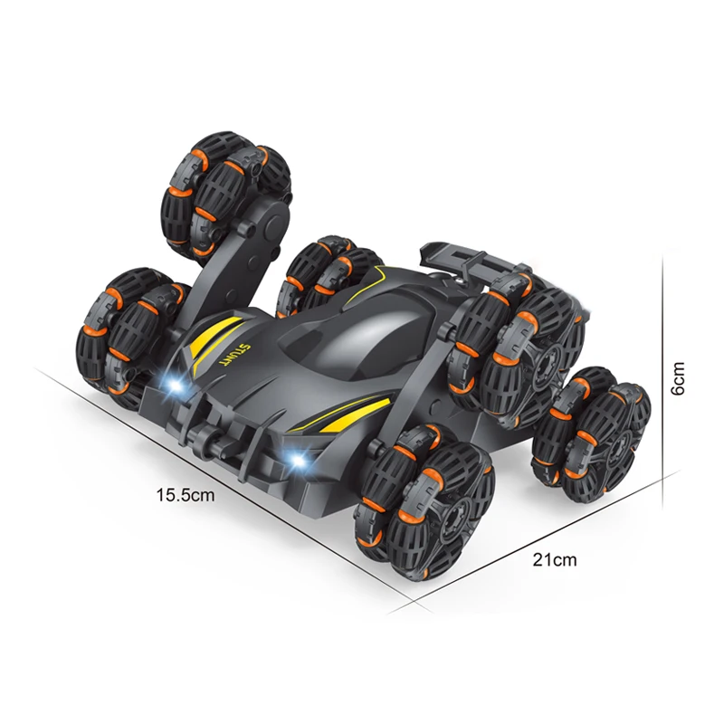 2024 New Remote control 6 wheel swing arm stunt car with watch remote control with lights music toy car