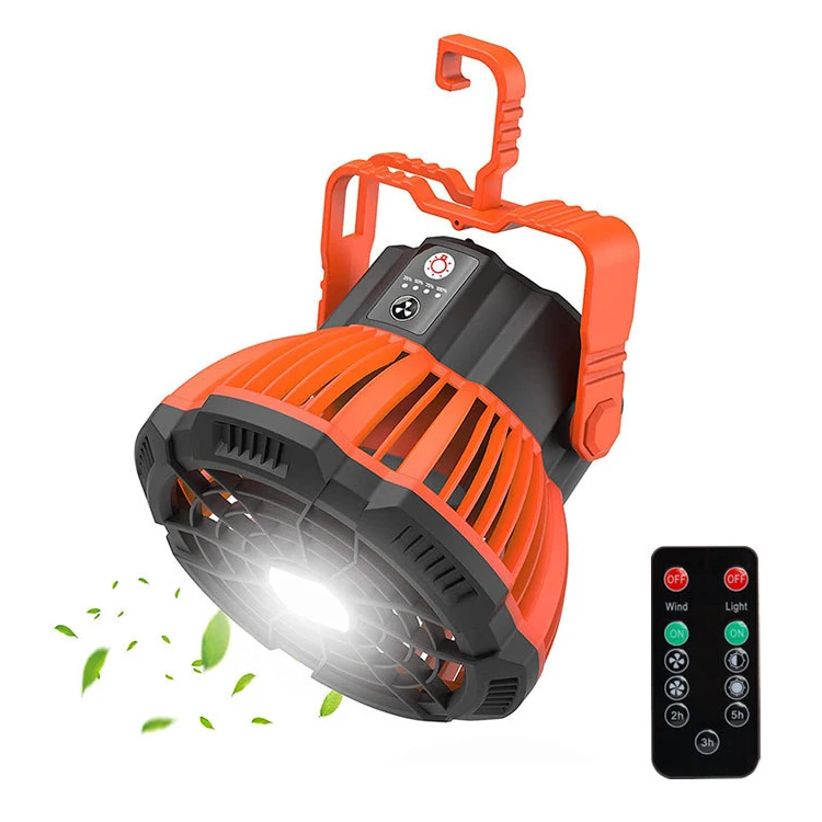 Outdoor Work Lights with Fan USB Rechargeable LED Camping Lights OEM 2 in 1 Lighting and Circuitry Design Rohs,fcc -20-60 1-year