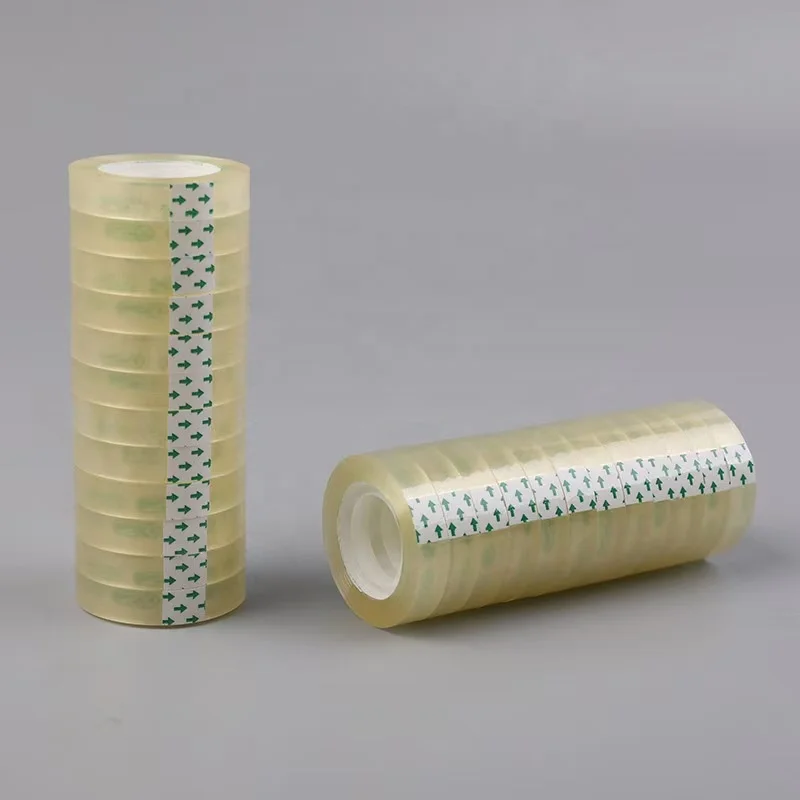 Transparent Stationery Desktop  Adhesive Clear Tape Refills for Dispenser, BOPP Film Office Cello Tape with Acrylic Adhesive
