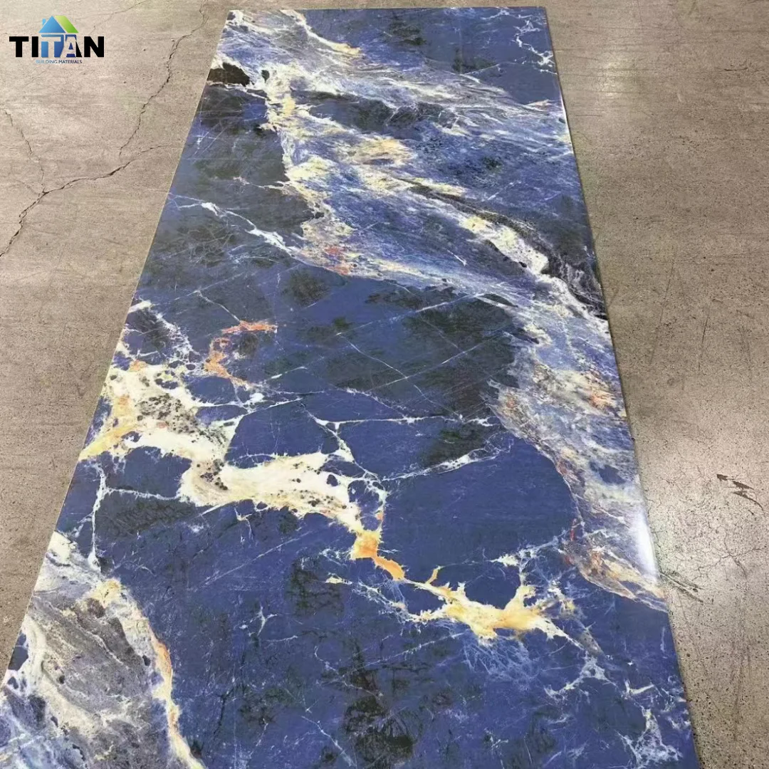 1220*2440 Uv Marble Pvc Sheet Laminated Plastic Panel Marmol Spc