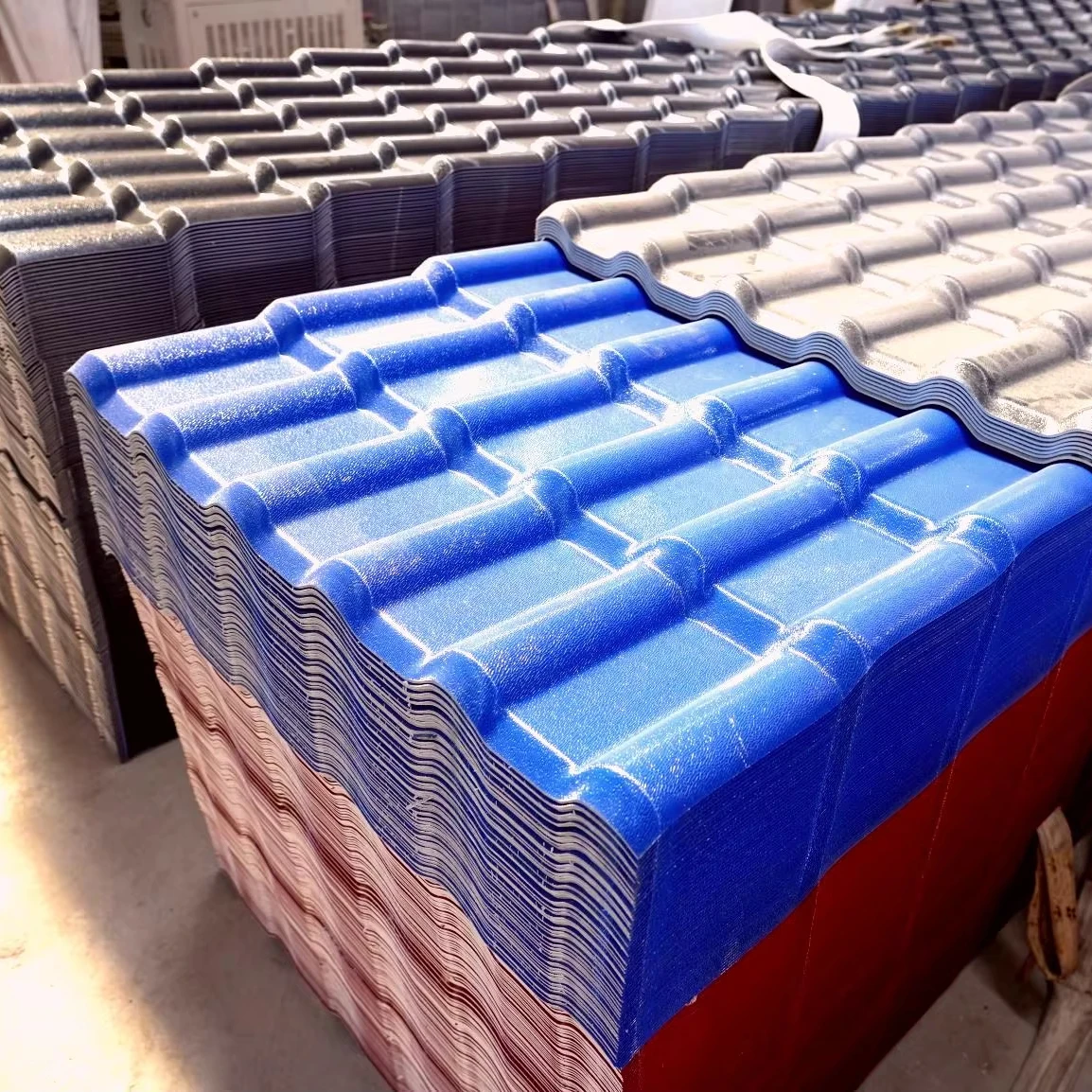 Fireproof Thermal Insulation PVC Roofing Tile ASA Resin Impact-Resistant Synthetic Resin House Warehouse Insulation Roofing