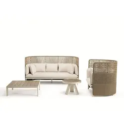 Luxury Rattan Furniture Five Piece Natural Rattan Sofa Set Patio Furniture Outdoor