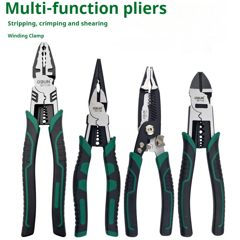 Wholesale industrial-grade 8-inch wire cutters pointed 6-inch flat-jawed tiger diagonal pliers stripping wire pliers