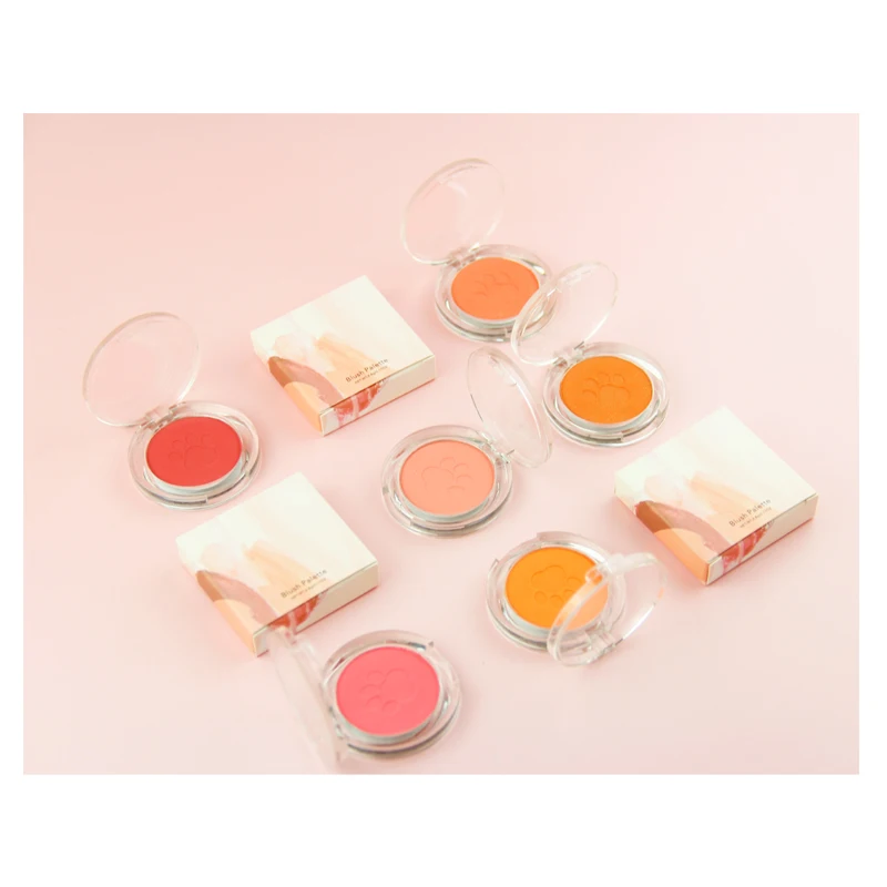 Hot selling 6 colors blusher custom beauty makeup waterproof blusher container pressed powder DIY blush palette private label