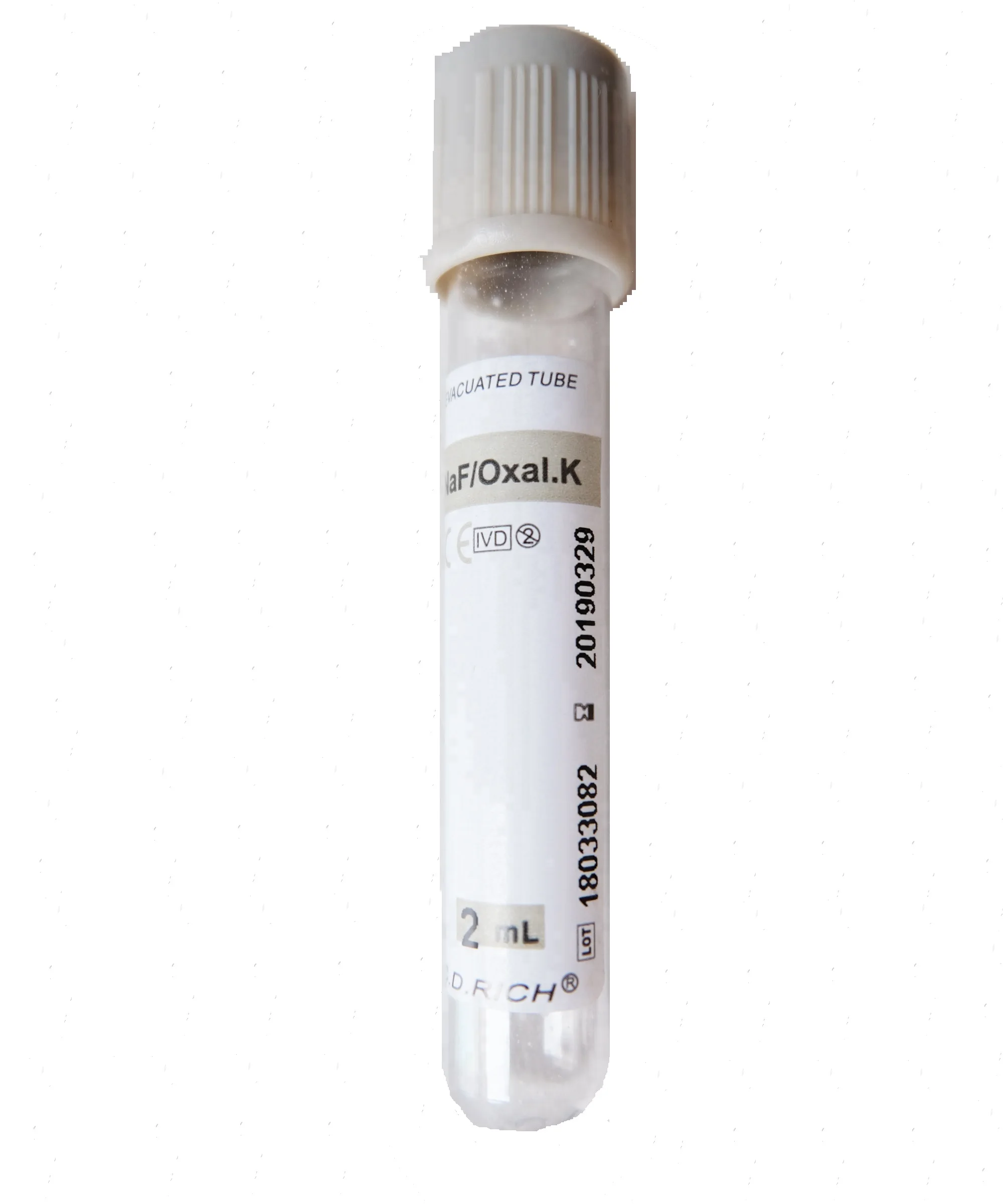 sodium fluoride & Potassium Oxalate/EDTA tube grey top plastic glass