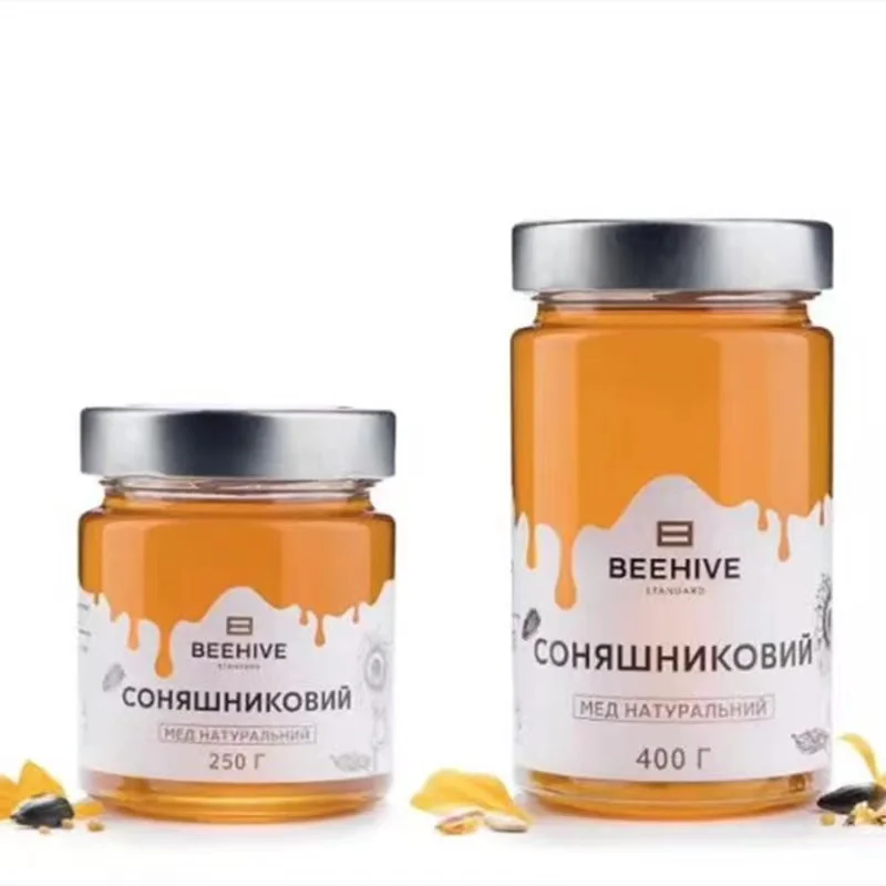 Пустая прозрачная металлическая верхняя бутылка 100 мл, 150 мл, 180 мл, 250 мл, 280 мл, 500 мл, 750 мл, круглая стеклянная банка с металлической крышкой для хранения медового джема, Марин