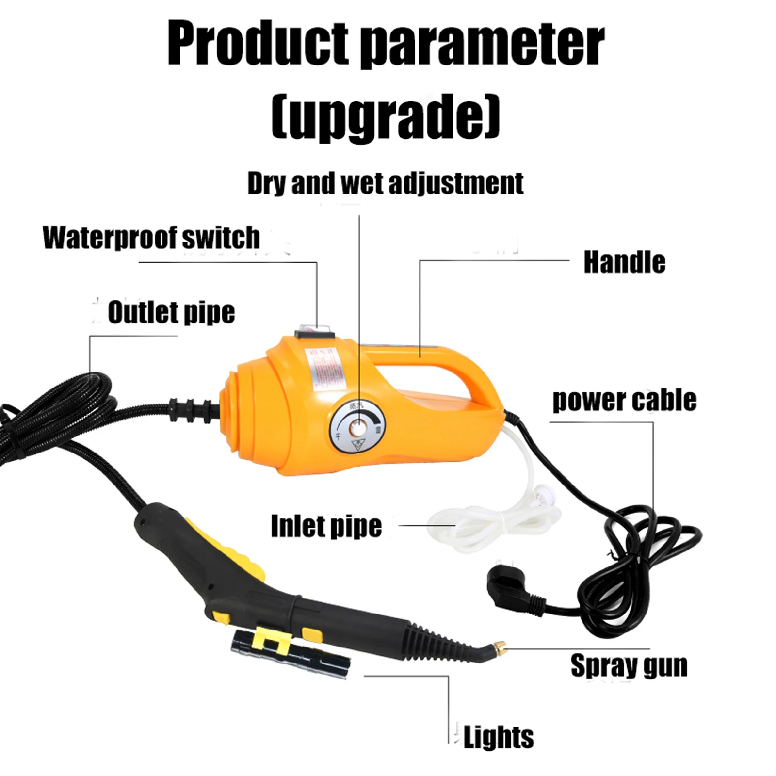 Professional multi-function quick continuous dry wet steam portable steam cleaner for ac