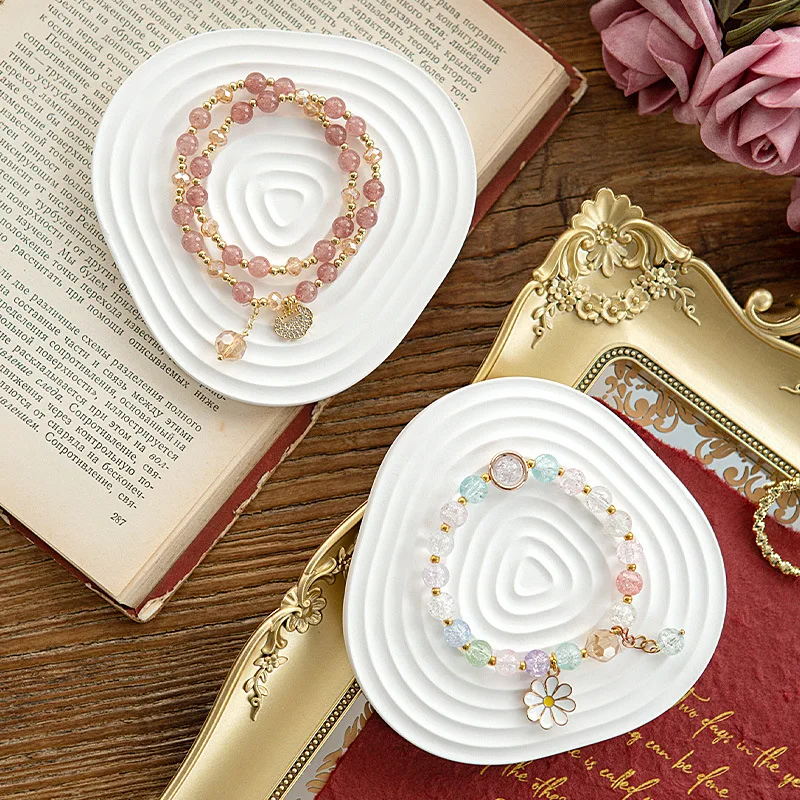 Gypsum Water Ripple Plate Jewelry Bracelet Photography Props Background Decoration Ornaments