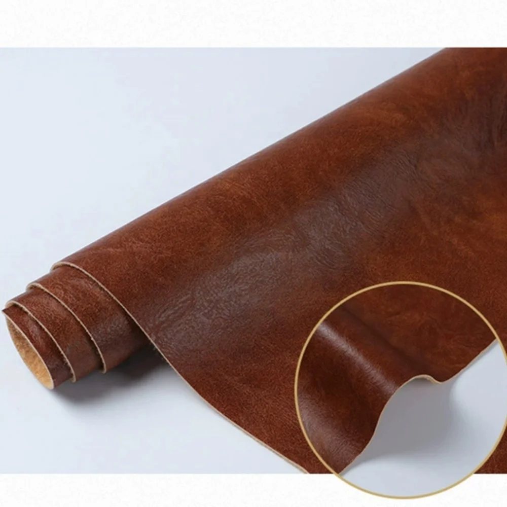 Semi PU leather W16121 crazy horse design 1.2 mm faux vinyl durable use for bag car seat and upholstery