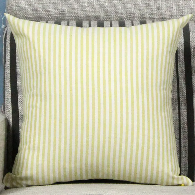 Nordic cotton and linen pillow with simple striped checkered headboard, sofa cushion, pillowcase, office car cushion