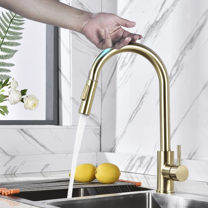 Deck-mounted touch sensor thermostat faucet hot and cold kitchen sink faucet sanitary ware kitchen faucet