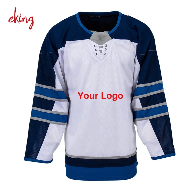 Custom practice goalie cut ice hockey jersey embroidered