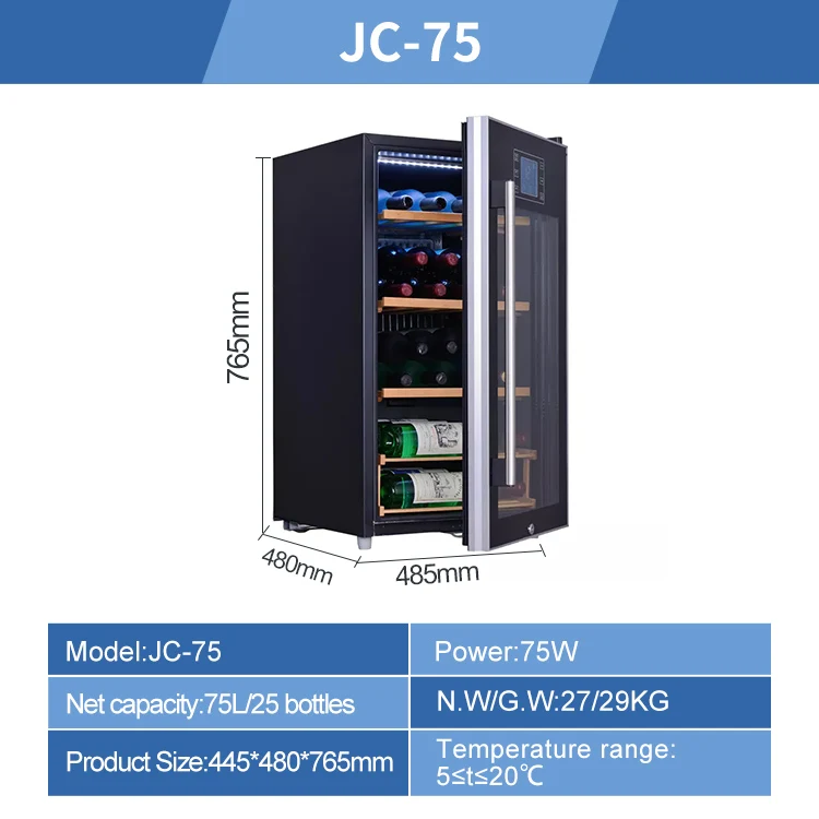 Red Wine Cooler Compact Refrigerator Fridge Wooden Shelf High Quality Home Use Chiller Mini Bar Wine Cabinet Refrigerator