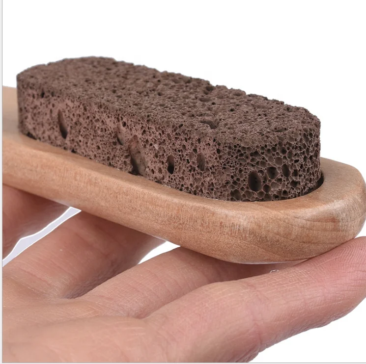 Natural Bristle Foot Nail Shower Brush With Pumice Stone