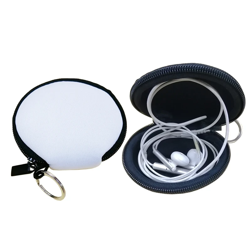 Hot Sale Little Mini Zipper Bag Pouch Purse with Key Ring for Sublimation Mask Holders White Blank Design