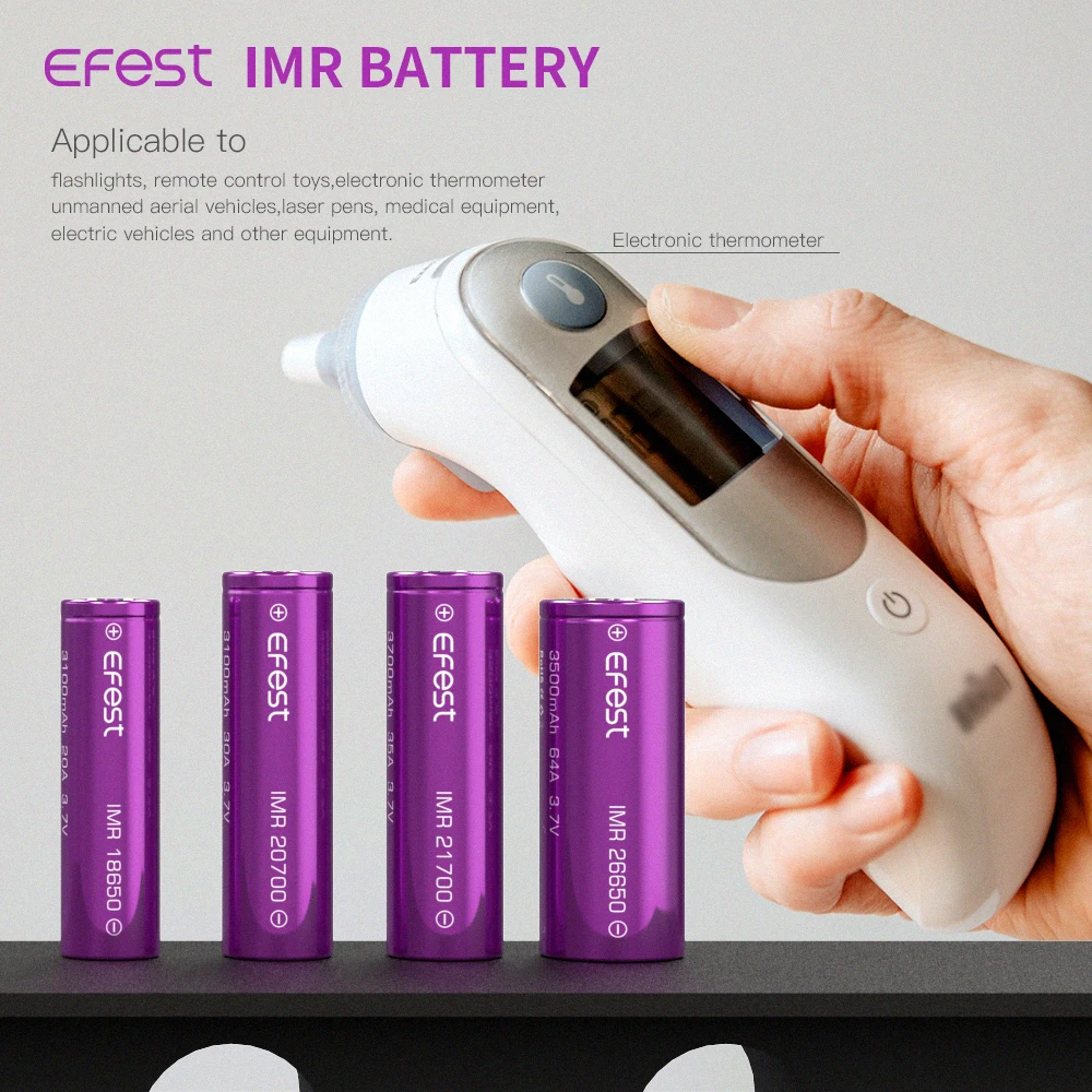 
Enough stocks 5000mAh high discharge rate 40A 3.7v Efest 26650 li ion battery 