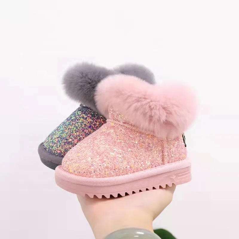 Warm Kid Winter Boots   Baby  Cute Winter  shoes  girls  fur boots