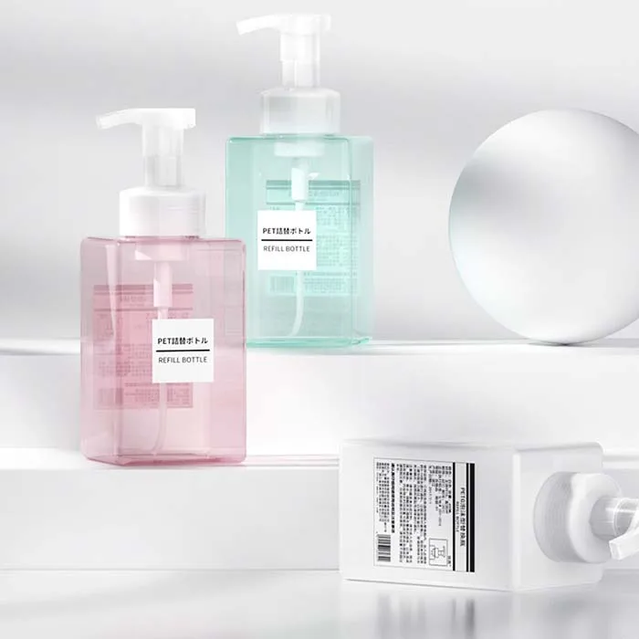 Square Lotion Pump Container Shampoo Shower Gel Cosmetic Package Mousse Bottle