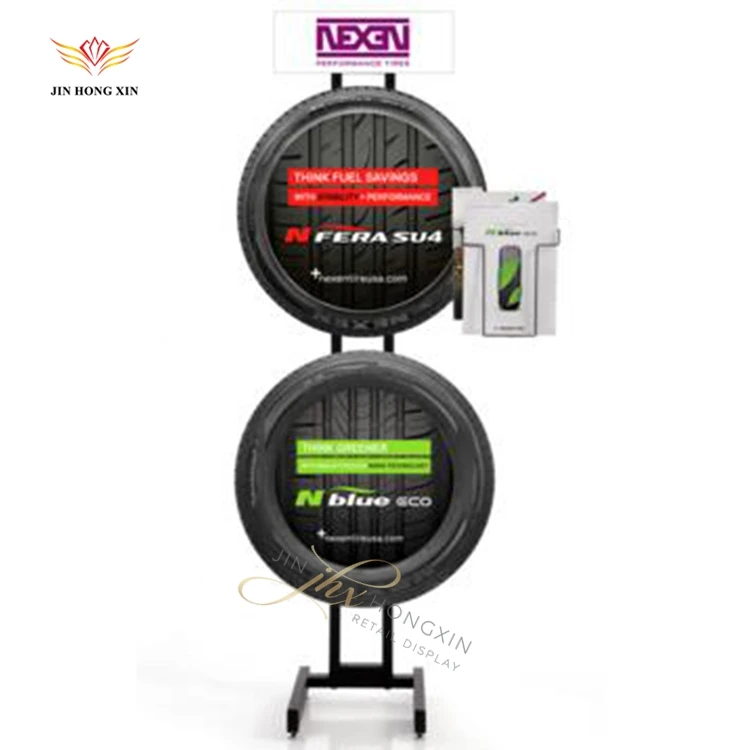 Car Distributor Showing Trade Show Tire Center Repair Shop Rotating Rim Rack Stand Spinning Wheel Display