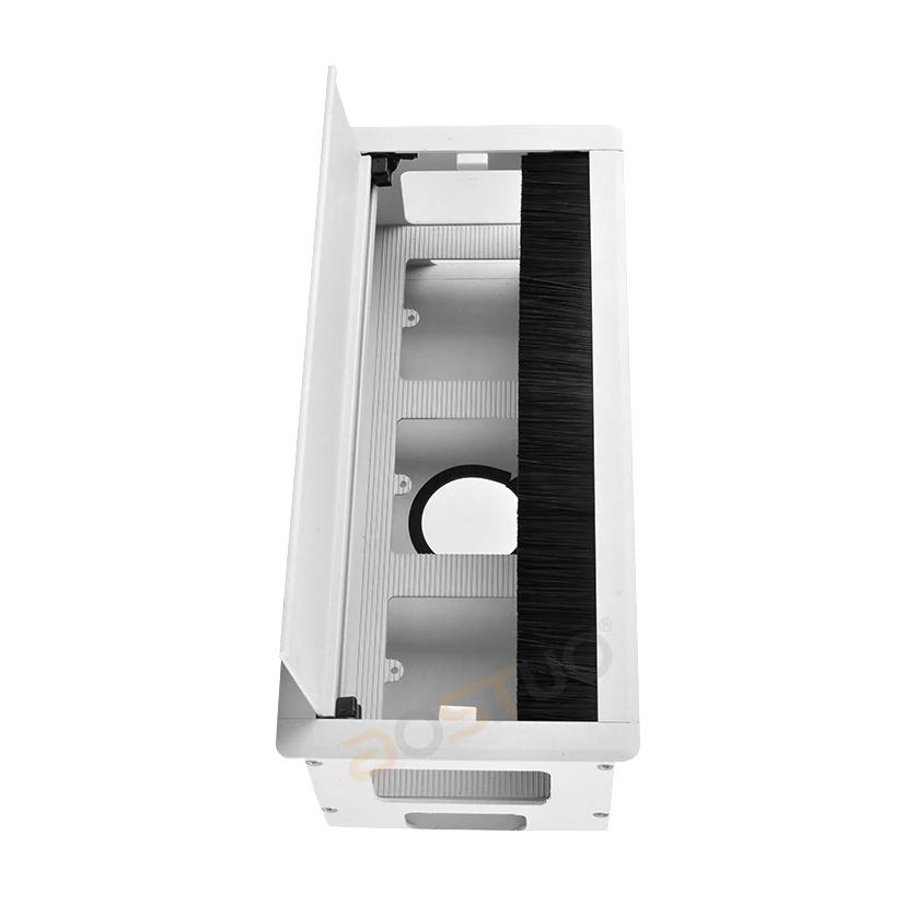 High Quality Aluminium Wire Management Outlets Box Wall Section Organizer Office Furniture Flooring Soft Closing Cable Grommet