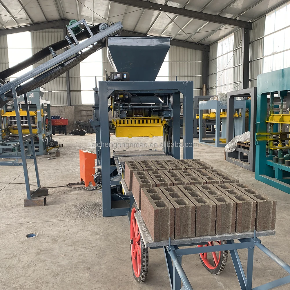 Aichen QT4-24 high quality full automatic concrete cement hollow block brick interlock paver making machine