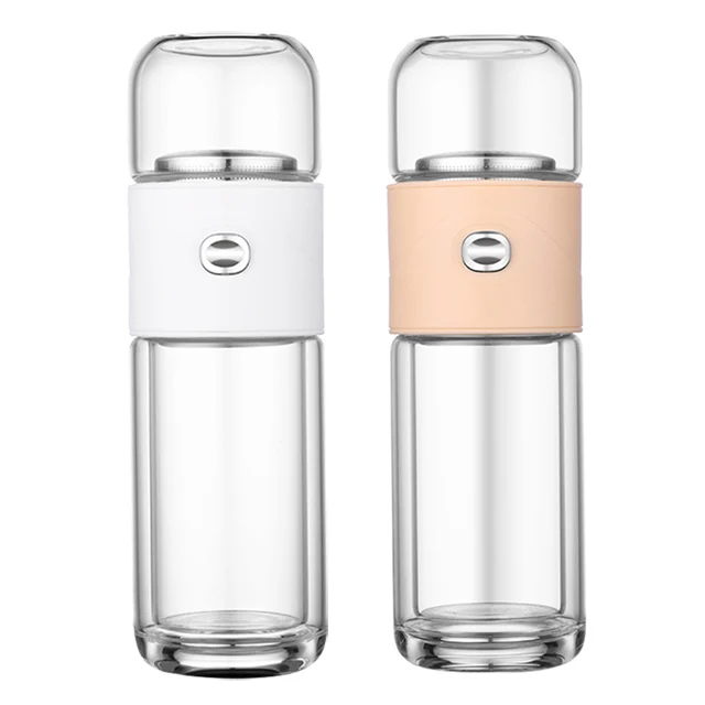 
Best Selling Double Wall Customized Logo Square Shape Glass Water Bottle 