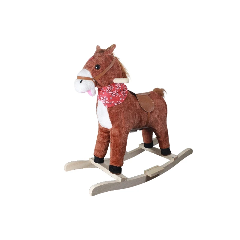 Hot sale balance toys children music rocking horse toys with wooden base for the kids