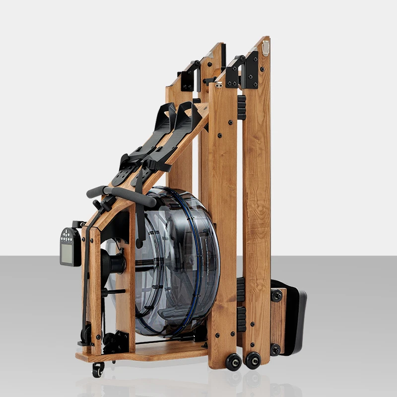LDH functional  strength rower fitness equipment foldable wooden water resistance rowing machine body row exercise machine