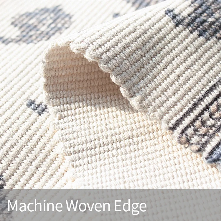 Customization Geometric Printed Boho Farmhouse High Quality Cotton Woven Area Rugs For Living Room Carpets And Rugs