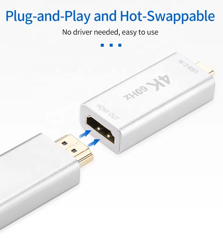 ULT-unite USB 3.1 Type C Male To HDMI Female Converter 4K 60Hz USB Type-C to HDMI Adapter