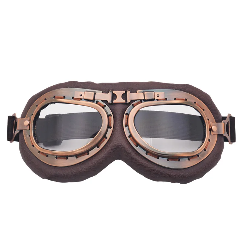 Dropshipping Motorcycle Goggles Vintage Pilot Leather Riding Glasses Scooter Bike ATV Motocross Helmet Eyewear Cycling Products