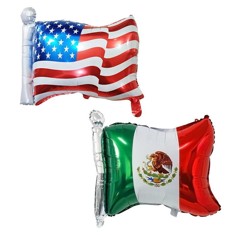 Flags Party Balloons American Brazil Mexico Custom Logo Balloons Independence USA National Day Party Decoration Foil Balloon