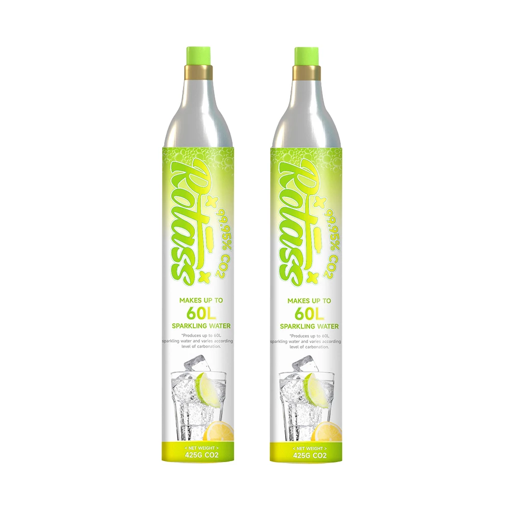 Rotass wholesale 0.6L CO2 cylinder food grade carbon dioxide 60L co2 cartridge for soda making