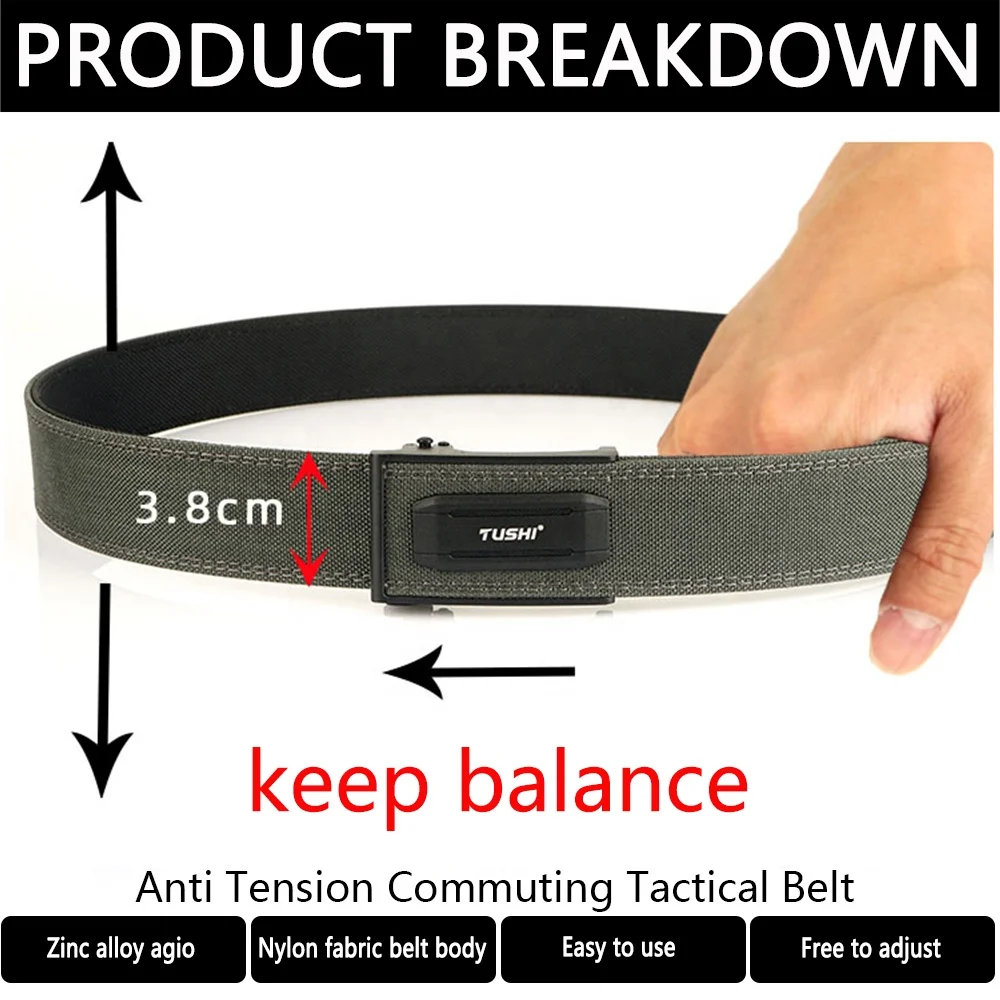 Wholesale 3.8cm Alloy Automatic Buckle Tactical EDC Heavy Duty 1100D Bilayer Nylon Fabric 1100D Bilayer Knitted Belts factory