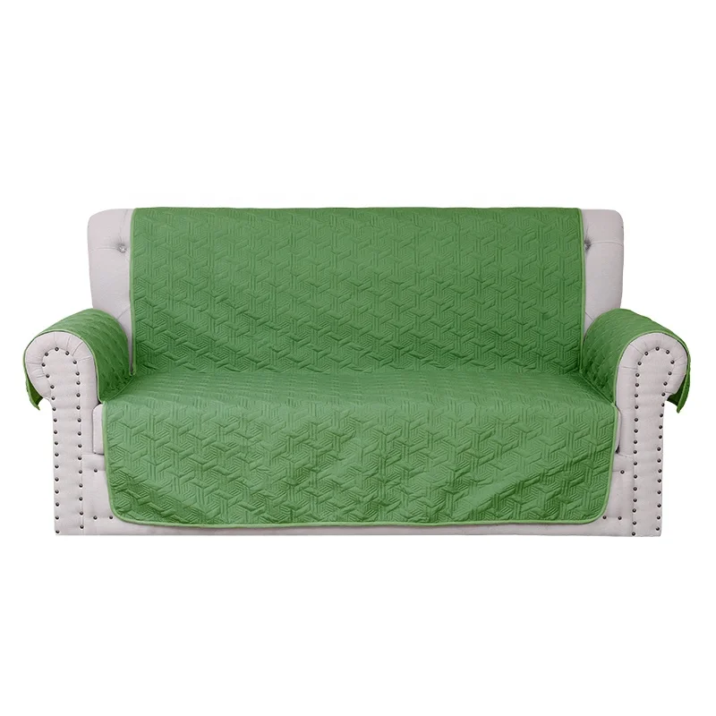 Perfect Fit Sofa Seat Mat Cover Elastic Solid Color Pets Kids Furniture Protector Washable