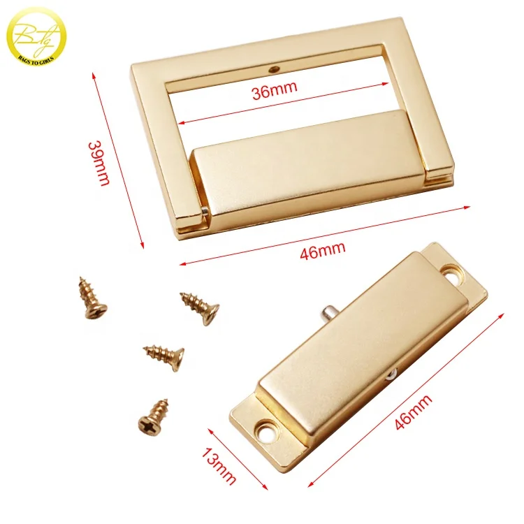 High end handbag hardware matte gold wooden boxes turn lock purse metal catch latches buckle locks for gift box